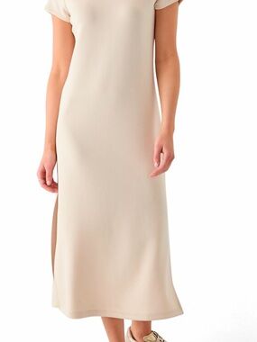Magaschoni Cream Short-Sleeve Maxi Dress